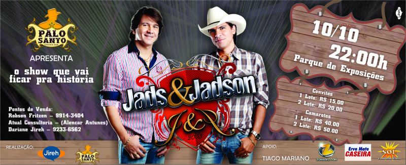 A dupla Jads e Jadson agita Amambai no dia 10.