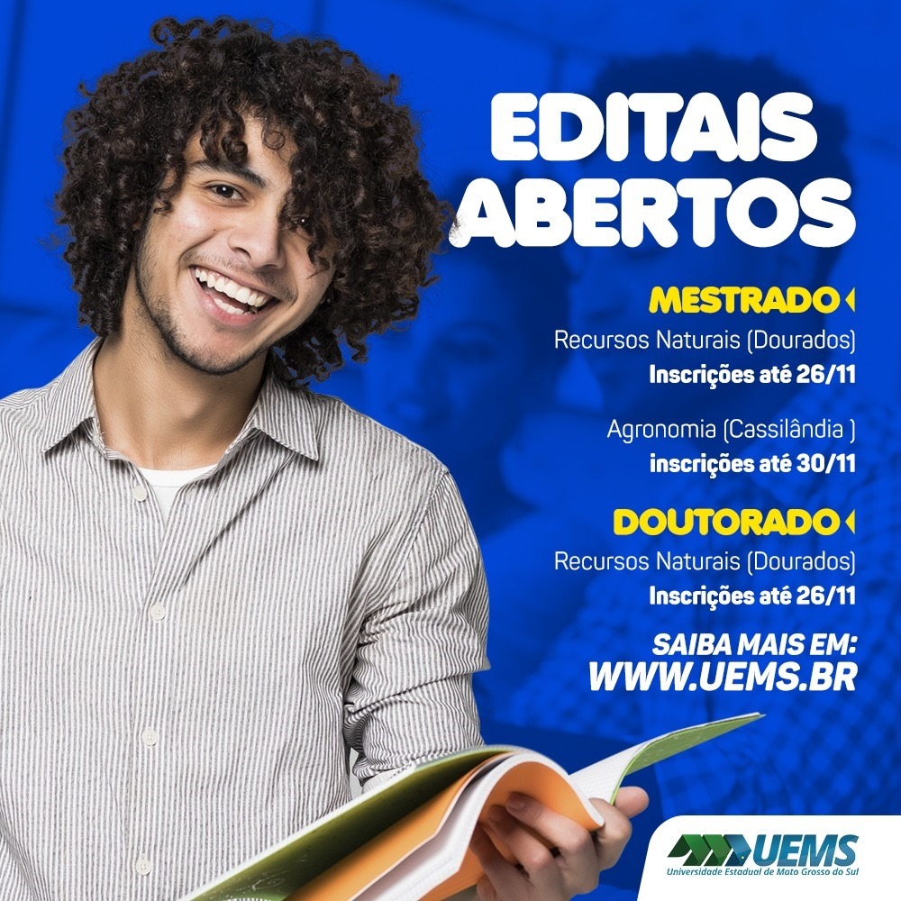 UEMS está com inscrições abertas para mestrados e doutorado