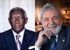 Lula e ex-presidente de Gana recebem prêmio por combate à fome e à miséria