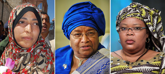 Tawakkul Karman, Ellen Johnson Sirleaf e Leymah Gbowee.