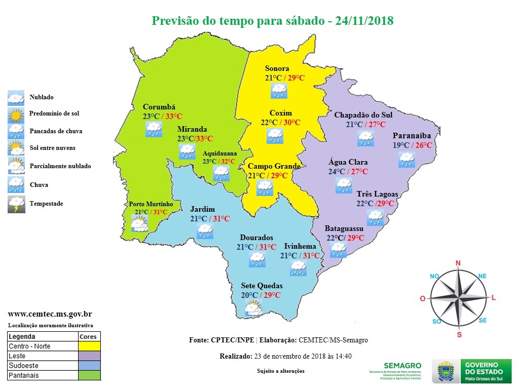 Instabilidade climática continua em Mato Grosso do Sul