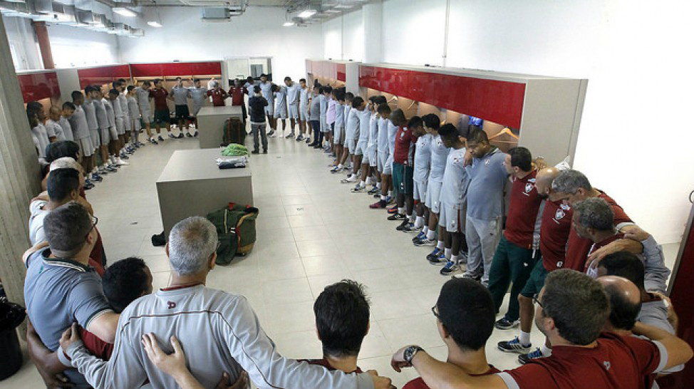 Fluminense faz oração no vestiárioFoto: Divulgação