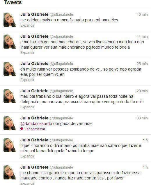 Julia Gabriele: A criança que foi vítima de um grotesco bullying na internet Julia Gabriele: A criança que foi vítima de um grotesco bullying na internet