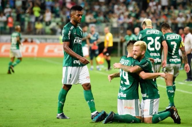 Lucas Lima comemora gol pelo Palmeiras (Foto: Gazetapress)