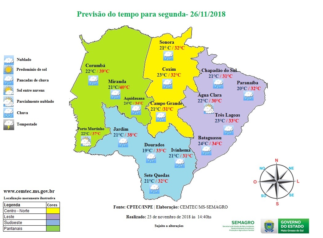 Segunda-feira de sol e altas temperaturas no Estado