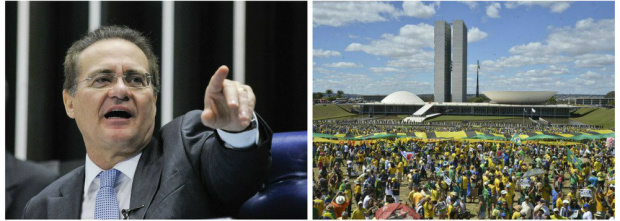 Alvo de protestos, Renan sinaliza que vai ouvir a voz das ruas Renan sinaliza que não deve votar o pacote anticorrupção aprovado na Câmara, que pune juízes e procuradores por abuso de autoridade / Foto: Divulgação