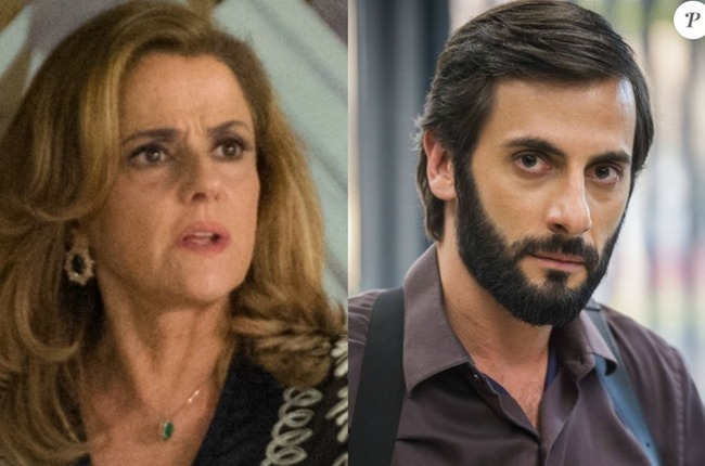 'O Outro Lado do Paraíso': Sophia arma explosão em garimpo para matar delegado Sophia (Marieta Severo) tenta matar Vinícius (Flavio Tolezani) com explosão em mina de esmeraldas, na novela 'O Outro Lado do Paraíso'© Divulgação, TV Globo