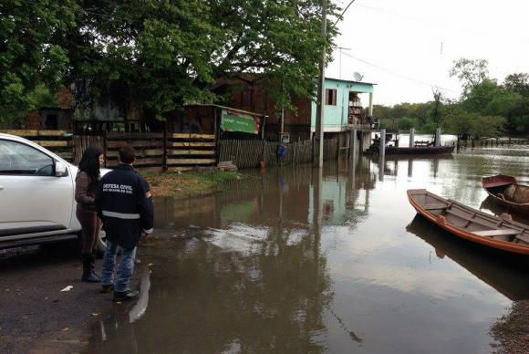 Chuvas no Rio Grande do Sul provocam segunda maior cheia do Guaíba De acordo com a Defesa Civil, o nível do Rio Guaíba chegou hoje a 2,93 metros, ultrapassando a marcada registrada em 1967 - Divulgação/Rio Grande do Sul