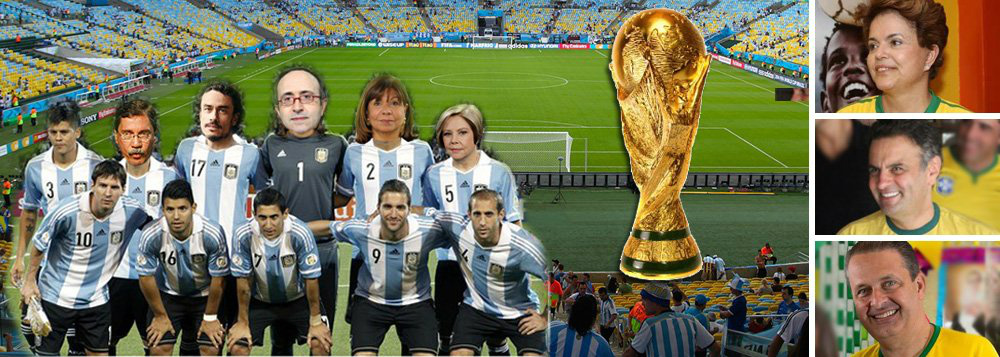 Colunistas desvirtuam final em Argentina x Dilma Redivivos na Copa pela derrota por 7 a 1 da Seleção Brasileira frente a da Alemanha, colunistas políticos torcem unidos agora pela vitória da Argentina na partida final