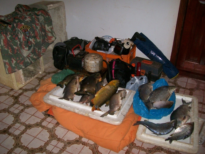 PMA apreende 63 kg de peixes em acampamento dentro do Parque Várzeas do Ivinhema