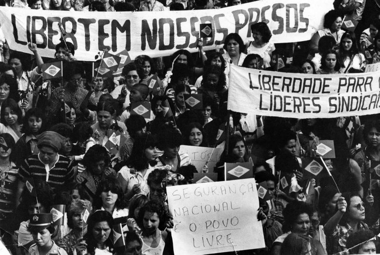 Manifestação em favor da liberdade dos líderes sindicais