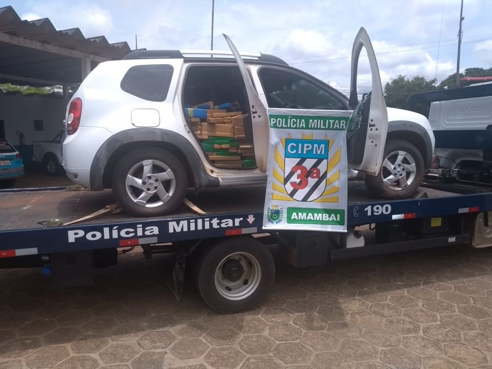 PM de Amambai apreende 775 quilos de maconha e recupera veículo furtado em MG Foto: 3ª CIPM