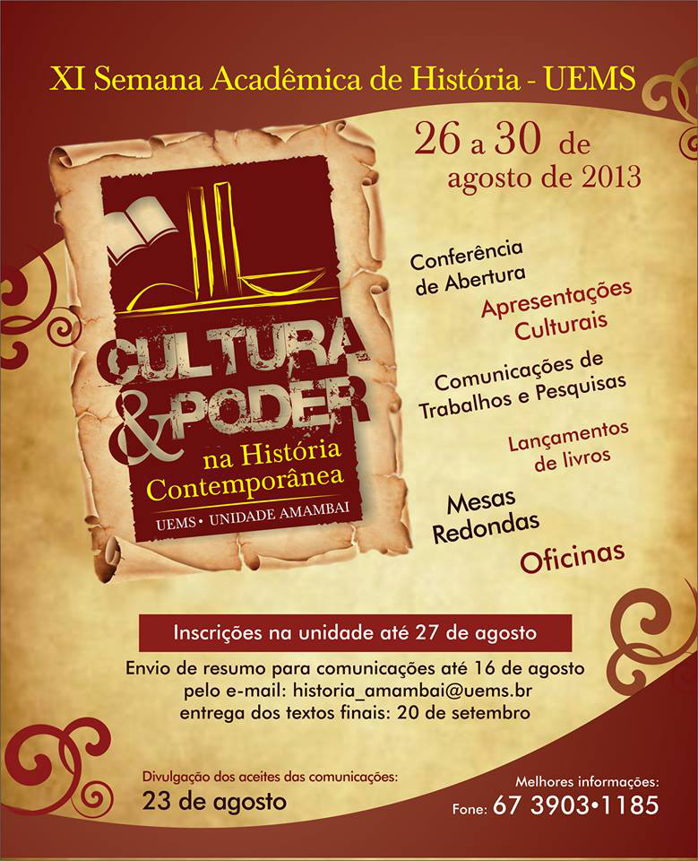 Uems de Amambai realiza 11ª Semana Acadêmica de História