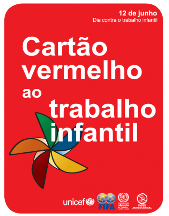 Fiscalização afasta 14 crianças e adolescentes do trabalho perigoso em Amambai Cartaz da campanha nacional de 2011 de combate ao trabalho infantil.