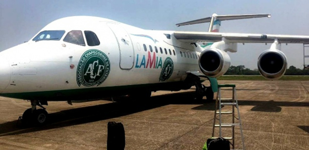 Avião da empresa boliviana Lamia, fretado pela Chapecoense, teria caído por falta de combustível Foto: Divulgação