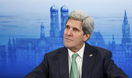 O secretário de Estado dos EUA, John Kerry, durante a Conferência de Munique sobre Segurança, neste sábado, em Munique. 