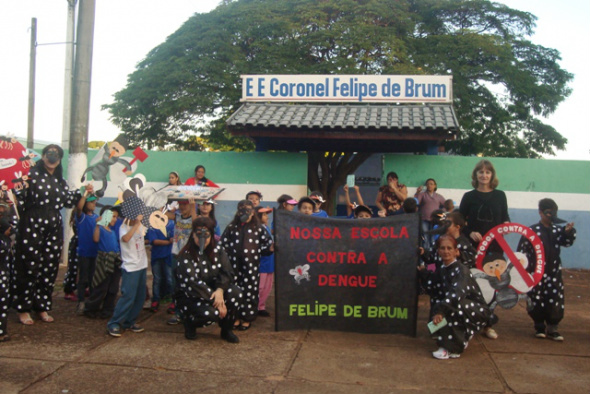Projeto de combate a dengue é desenvolvido pela escola Felipe de Brum em Amambai O projeto envolveu educadores, pais e alunos da escolaFoto: Divulgação
