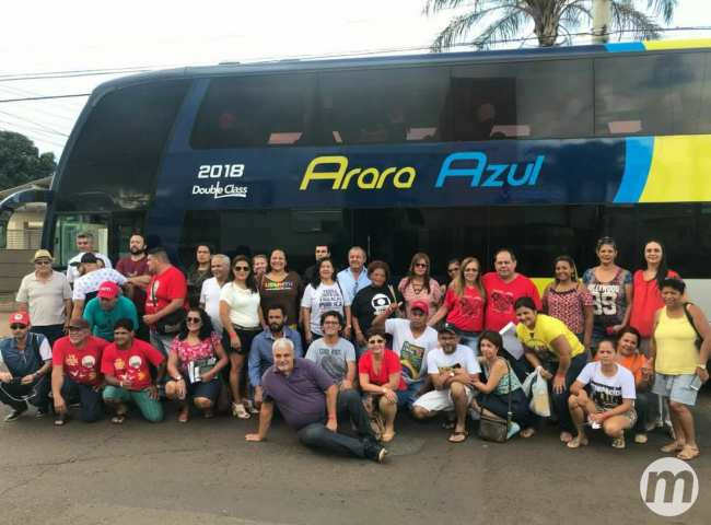 Integrantes da Fetems antes do embarque na manhã de segunda-feira / Foto: Divulgação