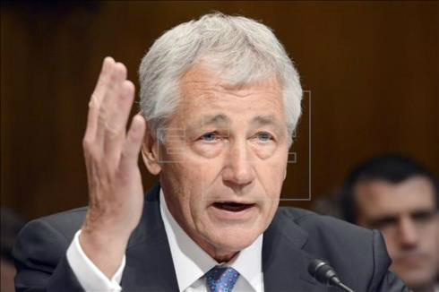 O secretário de Defesa dos Estados Unidos, Chuck Hagel, anunciou no último domingo, que o Exército americano está pronto para um eventual ataque. EFE/Arquivo 