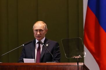 Brasil entrega presidência do Brics e destaca trabalho em inovação O presidente da Russia, Vladimir Putin, durante Diálogo dos Líderes com o Conselho Empresarial do BRICS / Foto: Valter Campanato/Agência Brasil