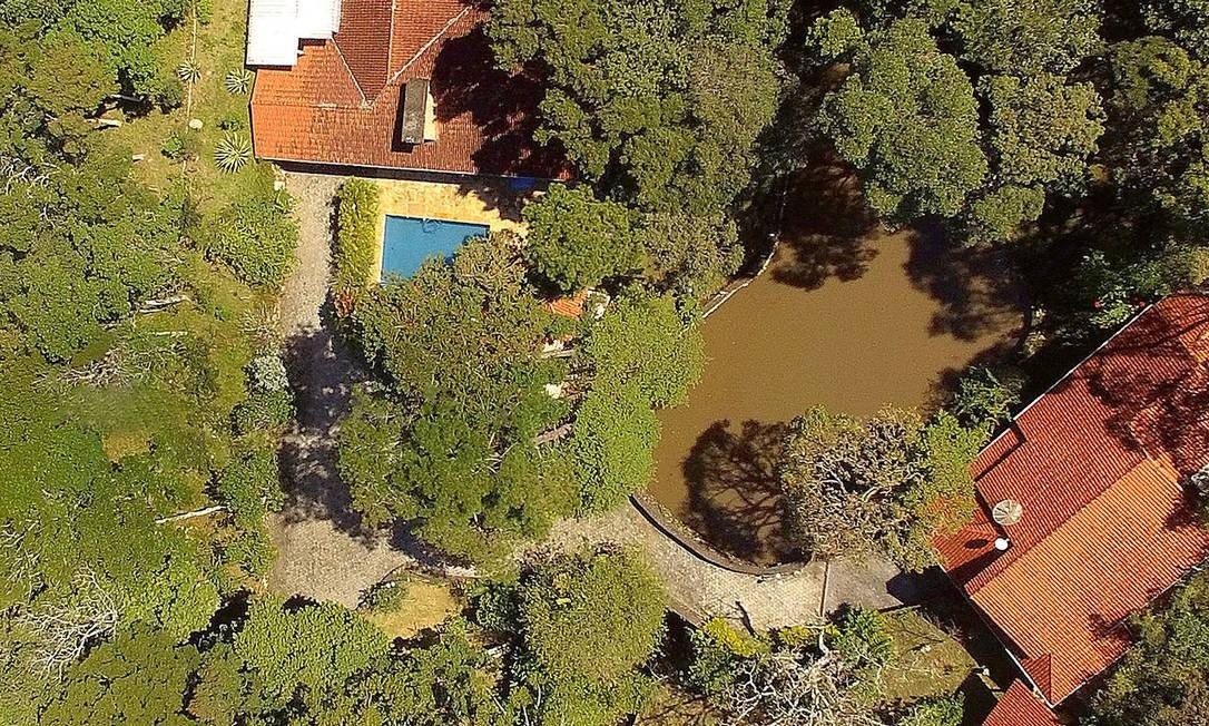 Vista aérea do sítio frequentado pelo ex-presidente Luiz Inácio Lula da Silva na cidade de Atibaia, no interior de São Paulo Foto: Luis Moura / Agência O Globo