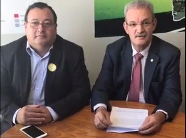 Geraldo Resende entrega gabinete odontológico e anuncia obras para Amambai Dr. Bandeira com o deputado Geraldo Resende