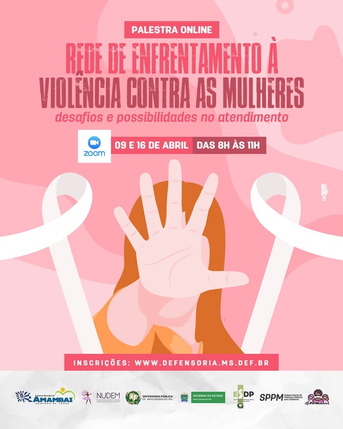 Violência contra as mulheres é tema de palestra online, em Amambai
