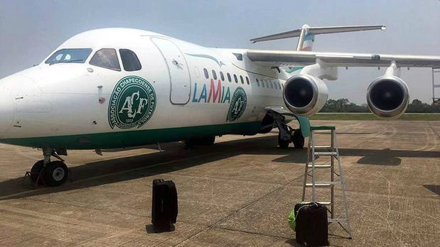 Sobreviventes do voo da Chapecoense começam a voltar ao Brasil Avião da empresa boliviana Lamia, fretado pela Chapecoense para transportar sua equipe. Setenta e uma pessoas morreram no acidente na Colômbia Foto: Divulgação