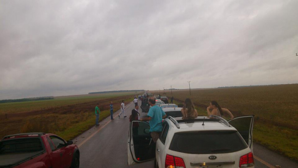 Inicia nessa sexta (21) o Black Friday, maior liquidação da fronteira 20 km de congestionamento foram causados em função de três acidentes na estrada.Foto: Reprodução