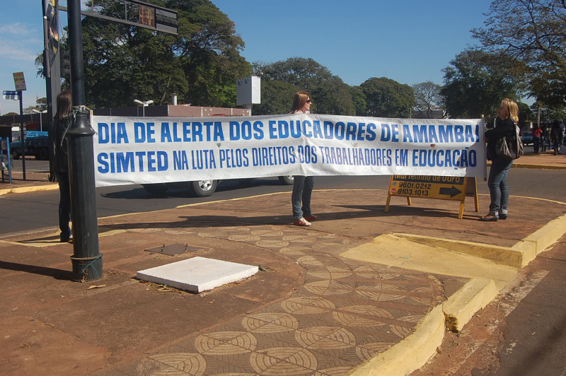 Trabalhadores em educação de Amambai participam de paralisação nacional A presidente do Simted, Olga Tobias diz: