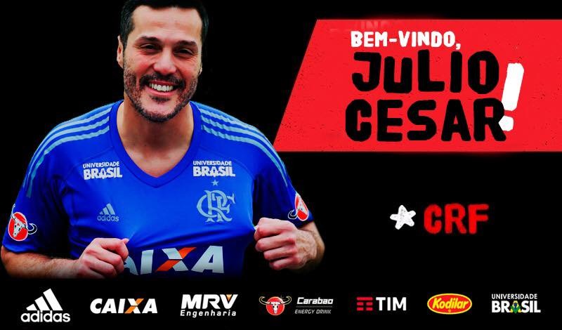 Flamengo anuncia retorno do goleiro Julio Cesar, que usará a camisa 12 Jogador deve encerrar carreira no time carioca - Foto: Divulgação / Flamengo