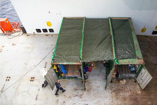 Foto divulgada pelas Forças Armadas da Noruega mostra unidade médica no navio 
