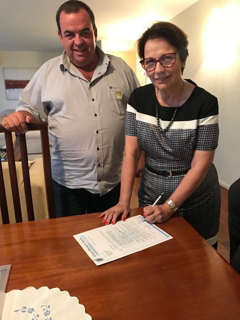 Vereador Dilmar e a deputada Tereza Cristina, durante encontro em Brasília / Foto: Assessoria