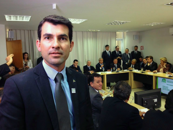 Aprosoja/MS representa Estado em encontro com Michel Temer, em Brasília Para Christiano Bortolotto, presidente da Aprosoja/MS, encontro oportunidade para discutir rumos do agronegócioFoto: Assessoria