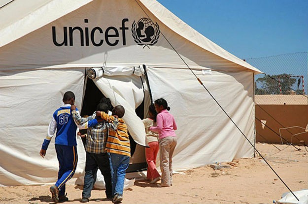 Crianças líbias em acampamento do Unicef. Foto: Unicef