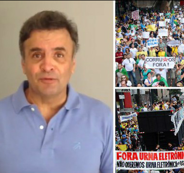 Arruaceiro, Aécio faz convocação golpista Arruaceiro, Aécio faz convocação golpista