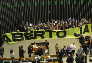 Foram 452 votos a favor, nenhum voto contra e uma abstenção, que foi a do presidente da Câmara, deputado Henrique Eduardo Alves (PMDB-RN), que regimentalmente não pode votar (Valter Campanato/ABr)