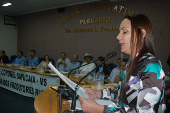 A vereadora Najla Mariano (PMDB), propositora da audiência.
