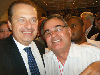 Vereador Prego com o presidente nacional do PSB, governador Eduardo CamposFoto: Divulgação