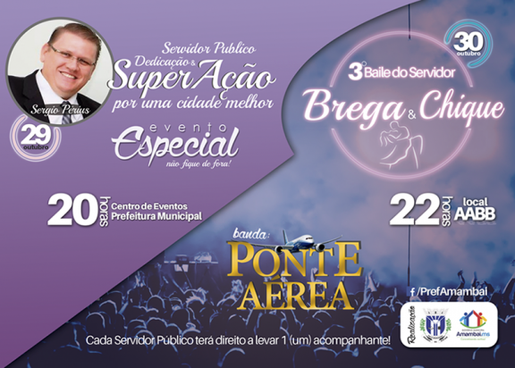 Palestra motivacional para servidores públicos de Amambai acontece hoje (29) Professor Sérgio Périus será o preletor da Palestra Motivacional / Foto:Decom