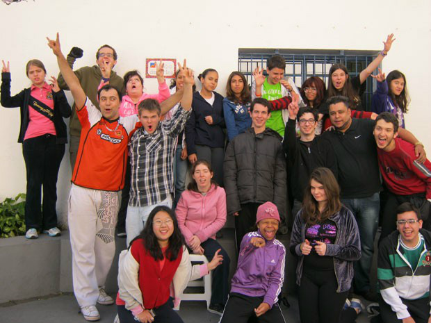 Estudantes da escola que fica na Zona Sul de São Paulo (Foto: Pâmela Kometani/G1)