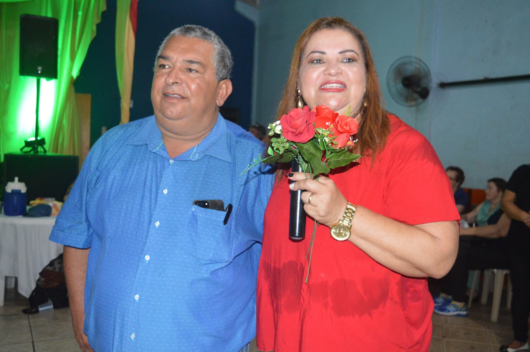 Mirian de Carvalho, coordenadora do Melhor Idade Anos Dourados e o vice-prefeito, Valter Brito / Foto: Moreira Produções
