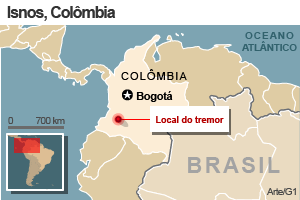 Forte terremoto atinge a Colômbia