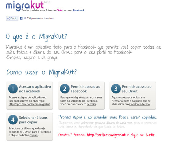 Criado aplicativo que leva fotos do Orkut para o Facebook Criado aplicativo que leva fotos do Orkut para o Facebook