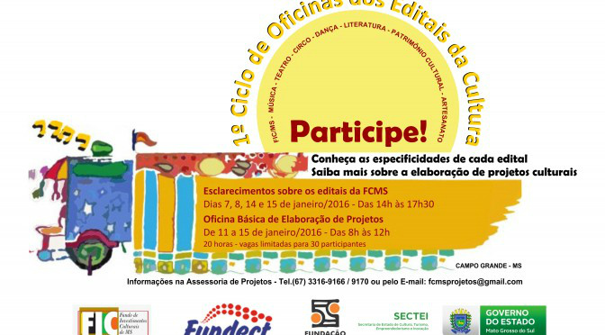 Governo do Estado realiza em janeiro 1° Ciclo de Oficinas dos Editais da Cultura