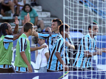 Grêmio vence o Veranópolis Jogadores gremistas fazem festa com vitória deste domingoFoto: Wesley Santos/Pressdigital/Divulgação