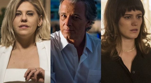 'O Outro Lado do Paraíso': Jô se vinga e desmascara Renan a Clara. 'Está falido' Jô (Barbara Paz) denuncia Renan (Marcello Novaes) para Clara (Bianca Bin) no capítulo que vai ao ar dia 6 de março de 2018, na novela 'O Outro Lado do Paraíso'© Divulgação, TV Globo