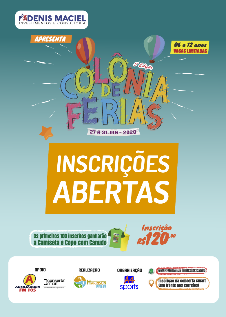 5ª Colônia de Férias já está com as inscrições abertas em Amambai 5ª Colônia de Férias já está com as inscrições abertas em Amambai