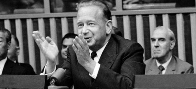 Dag Hammarskjöld durante coletiva de imprensa em junho de 1961. Foto: ONU/MB