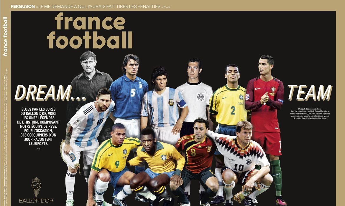 Seleção da Bola de Ouro tem Pelé, Ronaldo e Cafu Foto: France Football